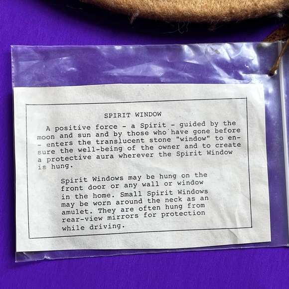 Native American Lakota Spirit Window Stone Feather Leather Signed Wall Art - NWT - Picture 8 of 9